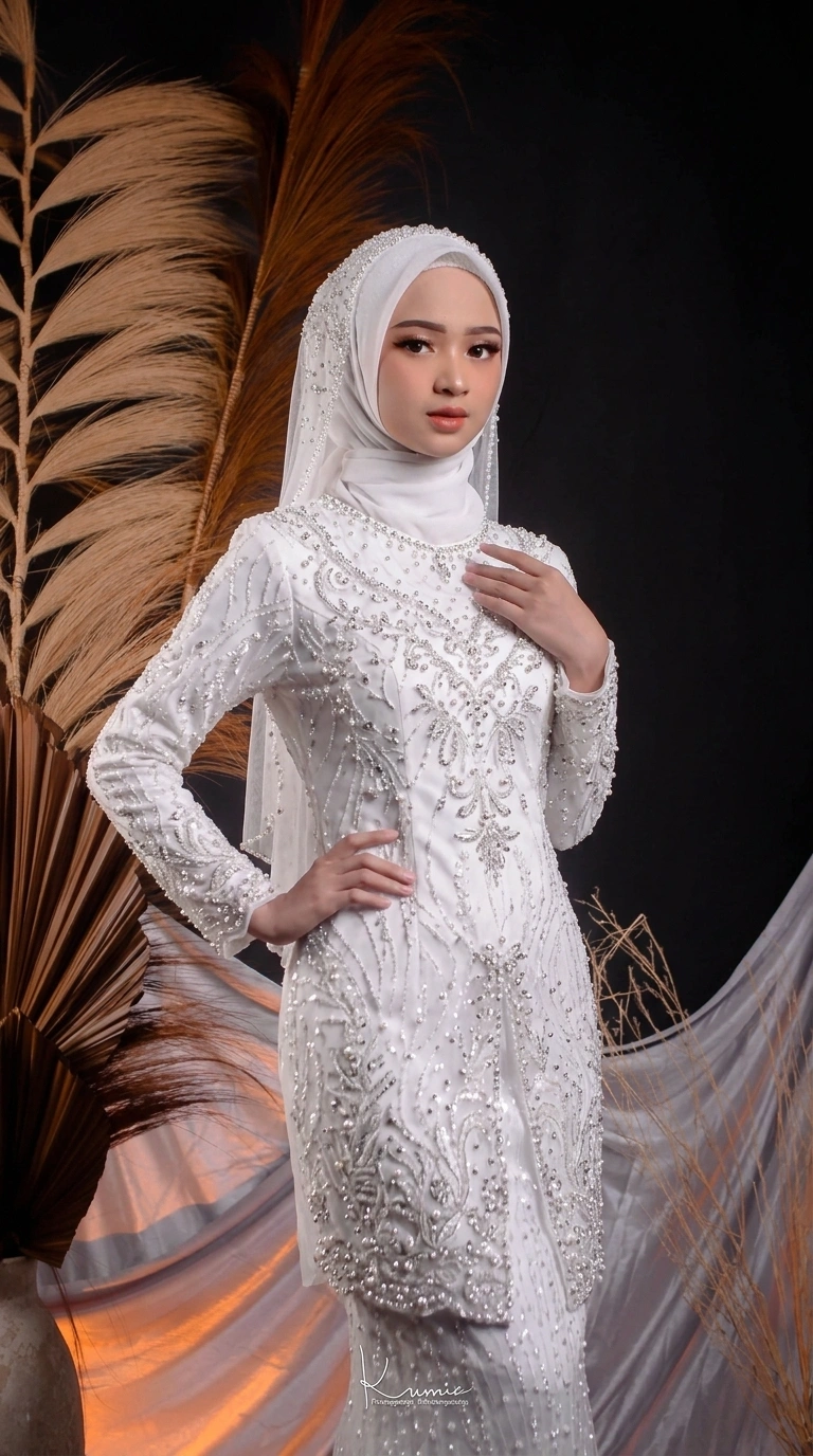 Melayu Silk Kurung Detail Angle